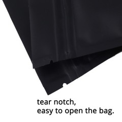 Multiple Sizes Double-Sided Matte Black Foil Mylar Flat Zip Lock Pouch Bag B01