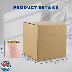 Golden State Art, Shipping 8x8x8 Box, Cardboard Corrugated Square Mailer For