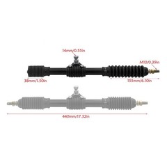 440mm Rack Pinion Kit Tie Rods Handlebar Clamps 110-150cc Go Kart ATV UTV Buggy