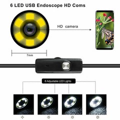 7mm 3 in 1 USB Endoscope Borescope Snake Inspection Camera For Android / PC MAC