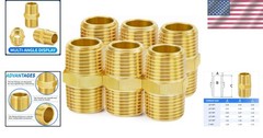 Versatile Brass Hex Nipple 3/4″ NPT Male Thread Adapter – 6 Pack of Durability