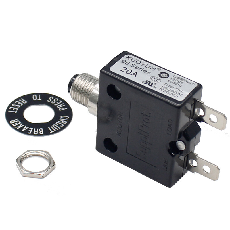 KUOYUH Circuit Breaker 98 Series 20A 125/250VAC 32VDC-50VDC 50/60Hz (1Pcs)