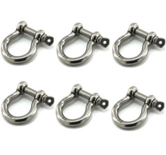 6 Pack 1/4″ Stainless Steel D-Ring Shackle Heavy Duty Screw Pin Anchor Shackle