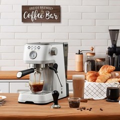 Rustic Coffee Bar Sign Wall Decor – Vintage 13.77 inches x 5.9 inches, brown