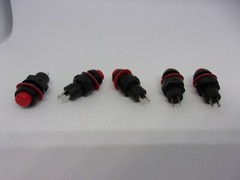 5x Pack Lot 1A 250V AC 10mm 2 Pins Red Push Power Switch Button Momentary Reset