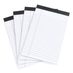 ZZTX Legal Pads 5 x 8 Inch Lined 50 Sheets, 4 Pack (White) 8.5″ x 11″, White