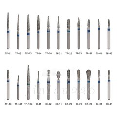100 Types Dental FG Diamond Burs For High Speed Handpiece Friction Grip 50pcs
