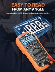 Autoranging Digital Multimeter Ac/dc Amp Ohm Voltage Test Meter With Resistance