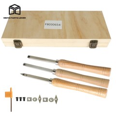 3 Pcs Set Carbide Woodturning Tool Mini Size Diamond Shape Round & Square Tool
