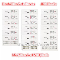 Dental Orthodontic Metal Brackets Braces .022 Hooks 345 Mini/Standard MBT/Roth