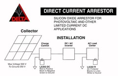 Delta Lighting Arrestor LA 302 DC for alternative energy systems up to 250 Vdc