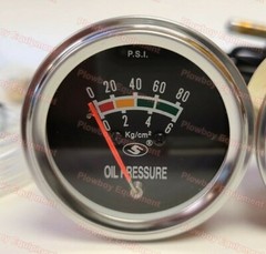 New TRACTOR Oil Amp Temperature Gauge Set W/ CHROME BEZEL for MANY Brands 2″