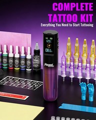 Neebol Wireless Tattoo Gun Kit with Color Screen, Cordless L, Purple