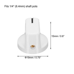 10Pcs 6.4mm Shaft Hole Guitar Ampere Effect Pedal Knobs Pointer Control Screw