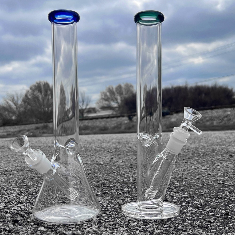 12″ Tall Clear 38x4mm Glass Ripper Bong Beaker or Straight Hookah Water Pipe