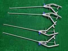 4pc Laparoscopic Needle Holder Curved Jaw Right & Left Hand 5mmx330mm Reusable