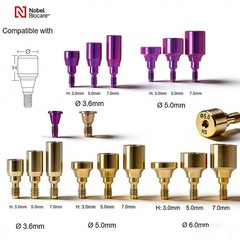 US Compatible Multi Implant system Healing Abutment Titanium Dental Gingival Cap