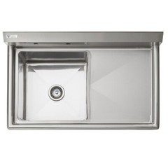 24″W x 38″L Stainless Steel One Compartment Utility Sink with Right Drainboard