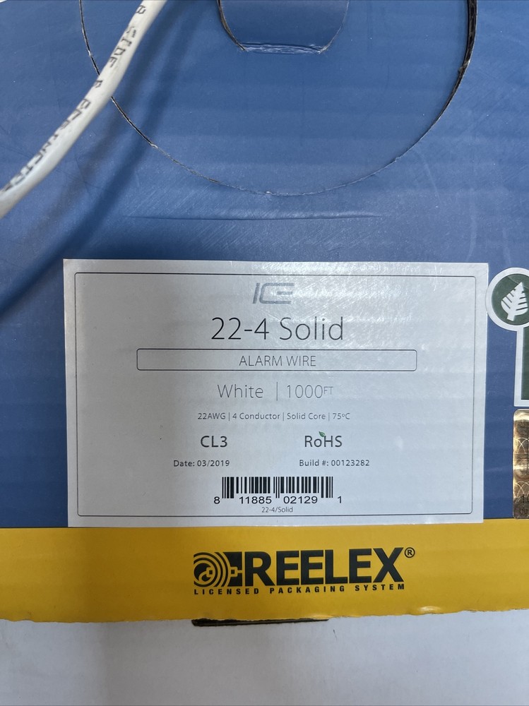 800′ Spool ICE 22-4 Solid 22AWG 4 Conductor Solid Core 75 C