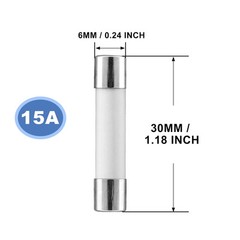 Litoexpe 20-Pack 15 amp Slow-Blow Time Delay Fuses, 15A 250V Ceramic Fuses…