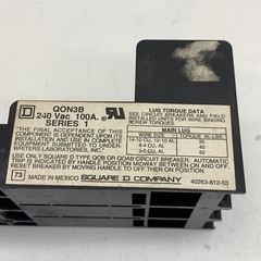 Square D QON3B Miniature Circuit Breaker Mounting Base 3-Pole 240VAC 100A