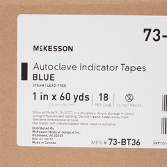 McKesson Steam Indicator Tape 1 Inch X 60 Yard Blue 73-BT36 18 Ct