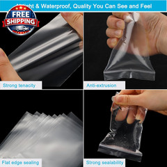 100 Pack of 5”x7” 2 Mil Clear Reclosable Zip Poly Bags