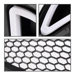 Front Hood Upper Grille with White DRL LED Light for Mustang 2015-2017