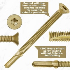 2 Pcs Self Tapping Trailer Deck Screws Wood to Metal Reamer Screw Self Drilli…