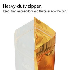 Clear Front Multi Color Small Foil Zip Pouch Custom Storage Candy Pouch Stand Up