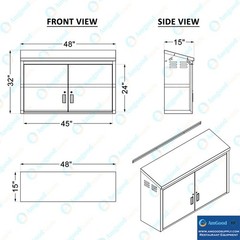 48 in. x 15 in. Stainless Steel Slope Top Wall Cabinet