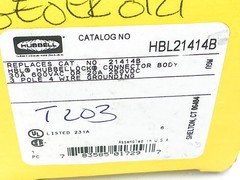 New Hubbell HBL21414B Connector Body 600VAC 30A 3P 4 Wire Grounded 21414B