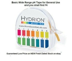 93 Hydrion Lab USA Made pH Test Paper Strips 15ft Roll 0-13 WideRange Tape Roll