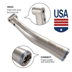 1-5 SANDENT LED Dental 1:1 Fiber Optic Contra Angle Low Speed Handpiece NEW