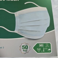50pcs 3-Ply Face Mask Non-Medical Surgical Tie-on Mouth Cover 50/Box Level 3