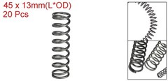 20Pcs Compression Spring 13mm OD 1.6mm Wire Size 45mm Free Length Silver Tone