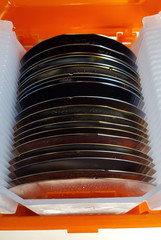 20 Old Historic 1980s 5″ Silicon Conductor Wafers Copper Plated in Original Box