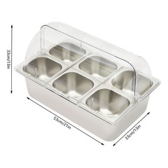Party Fruit Seafood Buffet Tray Ice Food Serving Display Tray w/ Roll Top Cove