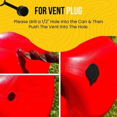 FLEXIBLE REPLACEMENT GAS SPOUT WITH 2 SCREW COLLAR CAPS – FITS (Pack of 2)