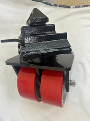 2 Pack 8″ ISO Shipping Container Double Caster Wheels with Brakes 5500 lbs WLL