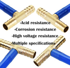1/2″ Brass Barb Tee Fittings T-Shaped 3 Ways Union Hose Barb Pipe Fitting with 1