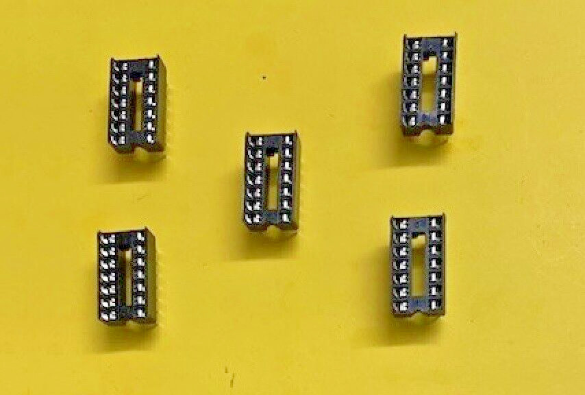 IC SOCKET 14-Pin DIP Solder Type PC Mount 14 Pin 5 Pieces Socket USA SELLER