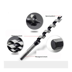 Auger Wood Drill Bits Hex Shank Dia 6-25mm Sharp Cut Hole Length 230mm & 460mm