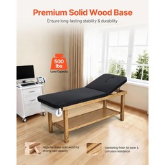 Uimoso Wooden Medical Exam Table with Adjustable Backrest for Clinical Use