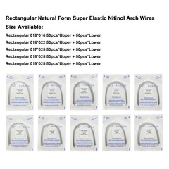 100pc Orthodontic Arch Wire Niti Stainless Steel Round Rectangular Ovoid Natural