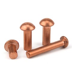 Solid Copper Dome Head / Round Head Rivets DIN 660 – 1/16″ 1/8″ 3/16″ 1/4″ 1/3″