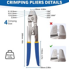 1/16IN 66FT Wire Rope Crimping Tool with 150pcs Aluminum Crimp Sleeves