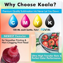 2 Bottles 200ML Koala Sublimation Ink BLACK for All Inkjet Printers