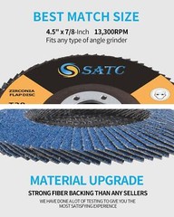 S SATC 20PCS Flap Discs 4-1/2″ for Angle Grinder 40/60/80/120 Grit Flap Disc T29