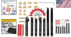 Indexable Lathe Turning Tool Kit 21pcs 1/2 inch 12mm shank with 7 tool holder…
